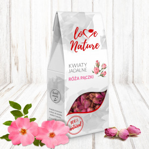 Kwiaty jadalne suszone Love Nature Róża pączki 20g