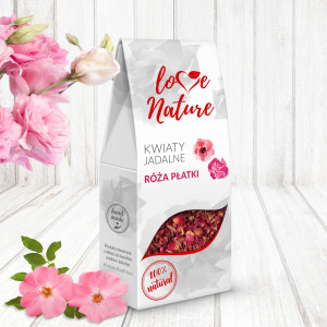 Kwiaty jadalne suszone Love Nature Róża płatki 20g