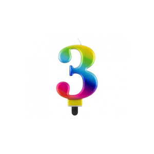 Świeczka urodzinowa GALAXY liczba "3" 8cm