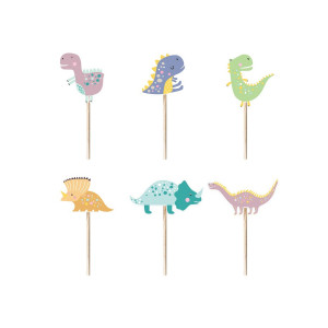 Toppery pikery do babeczek DINOZAURY 6szt PP511846