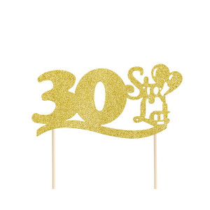 Brokatowy Topper na tort "30" Sto Lat PP512118