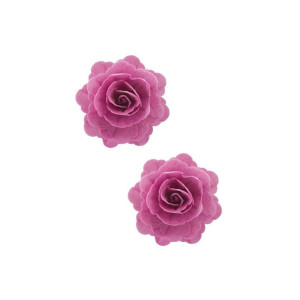 Róża waflowa 3D Średnia Fioletowa 6cm 2szt