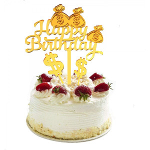 Akrylowy topper na tort Happy Bithday Dolar 10221