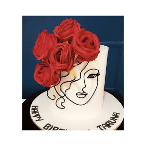Topper akrylowy na tort Linearny Kobieta 10385