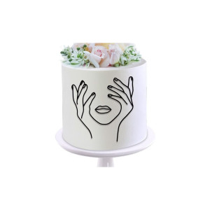 Topper akrylowy na tort Linearny Kobieta 10534