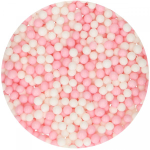 Sprinkles Posypka cukrowa perełki miękkie Biało Różowe 40 gram