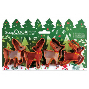 ScrapCooking Foremki do pierników ciastek Renifery 4szt SC2082