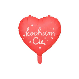 Balon foliowy serce czerwone Kocham Cię 45cm FB170