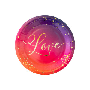 Talerzyki papierowe Love 6szt 18cm PP132265