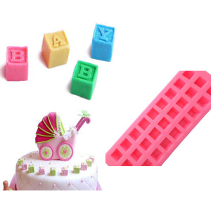 Alfabet silikonowy do masy cukrowej klocki 3D 11047