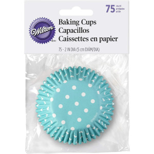Wilton Papilotki do babeczek błękitne w kropki 75szt 05-0-0078