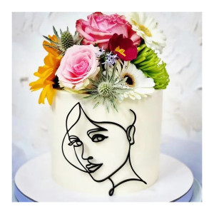 Topper akrylowy na tort Linearny Kobieta 12473