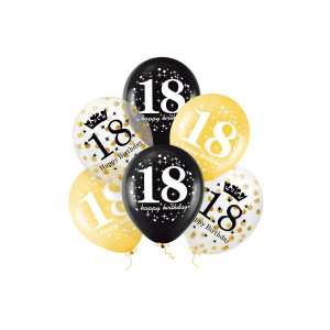 Balony imprezowe na "18" 6szt PP400150