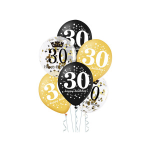 Balony imprezowe na "30" 6szt PP400153
