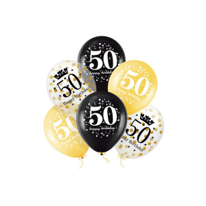 Balony imprezowe na "50" 6szt PP400155