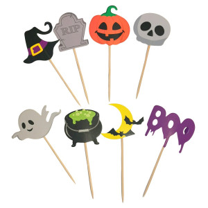 Toppery do babeczek Halloween mix 8szt 13202
