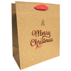 Torebka prezentowa brązowa Merry Christmas 13538
