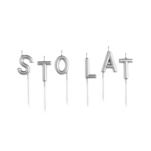Świeczki urodzinowe "Sto Lat" Srebrne 6sztuk PP420094