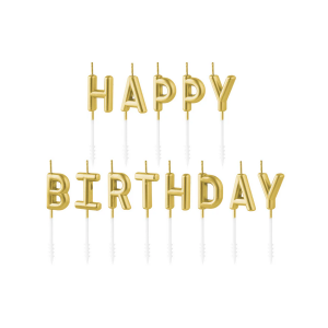 Świeczki urodzinowe złote Happy Birthday PP420002