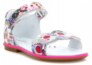 Sandały Buty Kolorowe Sandały na Rzep dla Dziewczynki Bartek t-16167/1g