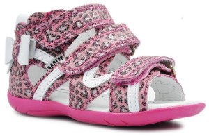 Sandały Buty Bartek w-11707-7/llo Dziewczęce Sandały na Rzepy - Różowa Panterka