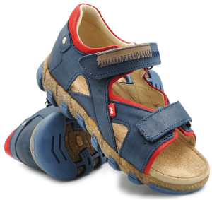 Sandały Buty Emel e 2095-15 Chłopięce Sandały z Wygodnym zapięciem na Rzepy