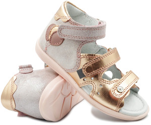 Sandały Buty Bartek 71158-0006 Dziewczęce Sandały na Rzepy - Metaliczny kolor