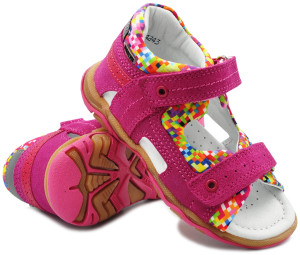 Sandały Buty Bartek w-11848-7/v42 Kolorowe Sandały dla Dziewczynki na Rzepy