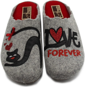 Kapcie Damskie Filcowe Love Forever Kot Manitu-Home 320091-91 Jesień-Zima