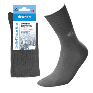 Skarpetki z jonami srebra dla diabetyków szare DeoMed Cotton Silver