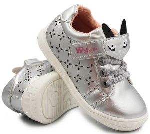 Buty Dla Dziewczynki Na Jesień Półbuty Wojtyłko 1a22007 Srebrny