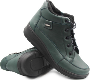 Ocieplone Buty Damskie Na Zimę Sznurowane Helios 553 Zielony