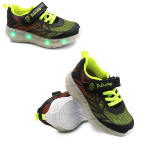 DD Step Półbuty Dla Chłopców Sportowe Na Jesień LED DD Step f061-391am Black
