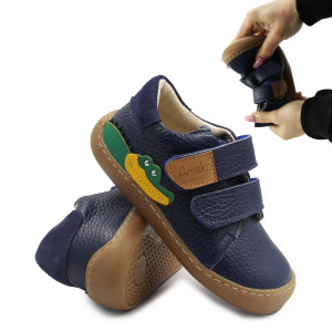 Ameko Buty Na Wiosnę Dla Chłopca Półbuty Barefoot Ameko Otis Croco Navy