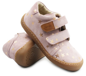 Ameko Buty Na Wiosnę Dla Dziewczynki Barefoot Ameko Pudrowe Gwiazdki