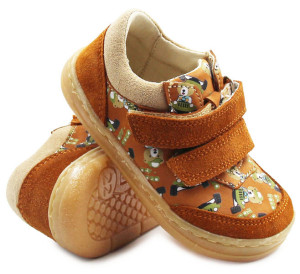 Dziecięce Buty Na Wiosnę w Misie Barefoot Jamet 1126 Rudy Miś