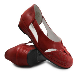 Czerwone eleganckie półbuty dla kobiet na lato Suave 940461-04