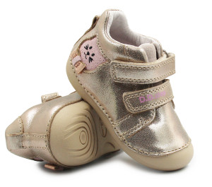 DD Step Buty Dla Dziewczynek Na Wiosnę z Kotkiem Na Rzep DD STEP S015-52412B Champagne