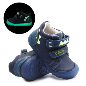 DD Step Buty Na Wiosnę Dla Chłopczyków Barefoot Świecąca Podeszwa w Ciemności DD STEP S073-52875V Royal Blue