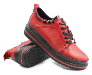 Damskie Buty Na Jesień Czerwone Manitu Damen 850042-04 Rot