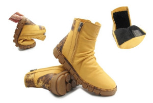 Buty damskie na jesień zimę ze skóry naturalnej Manitu 990678-06 gelb