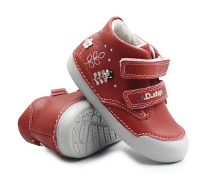 DD Step Buty Dziewczęce Na Wiosnę Na Rzep w Kwiatuszki DD STEP S066-52842BT Raspberry