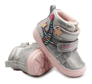 DD Step Buty Na Zimę Dla Dziewczynek Ocieplane Wnętrze Srebrne DD STEP S071-52810V Grey