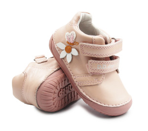 DD Step Buciki Dla Dziewczynki Na Wiosnę Barefoot Motylek DD STEP S070-52656T Baby Pink