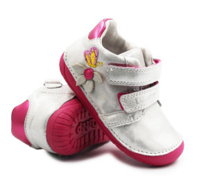 DD Step Dziewczęce Buty Na Wiosnę z Motylkiem Barefoot Błyszczące DD STEP S070-52656BT White