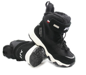 Dziecięce Buty Zimowe Ocieplane Czarne Wodoodporne Bartek 86307-81