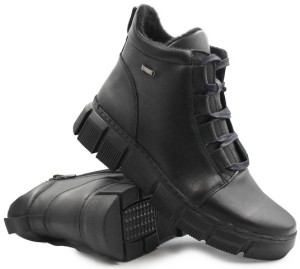 Buty Zimowe Damskie Ocieplane Botki Helios 523 Czarne