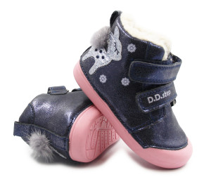 DD Step Buty Ocieplane Dla Dziewczynki na Zimę z Sarenką DD STEP W066-52733A Royal Blue