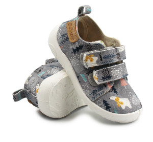 DD Step Kapcie Dziecięce Do Szkoły i Przedszkola Trampki BAREFOOT DD STEP C086-52562BV Grey