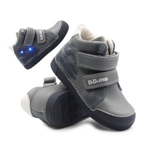 DD Step Dziecięce Buty Na Wiosnę Dla Chłopca Samochód LED DD STEP A068-52151M Grey